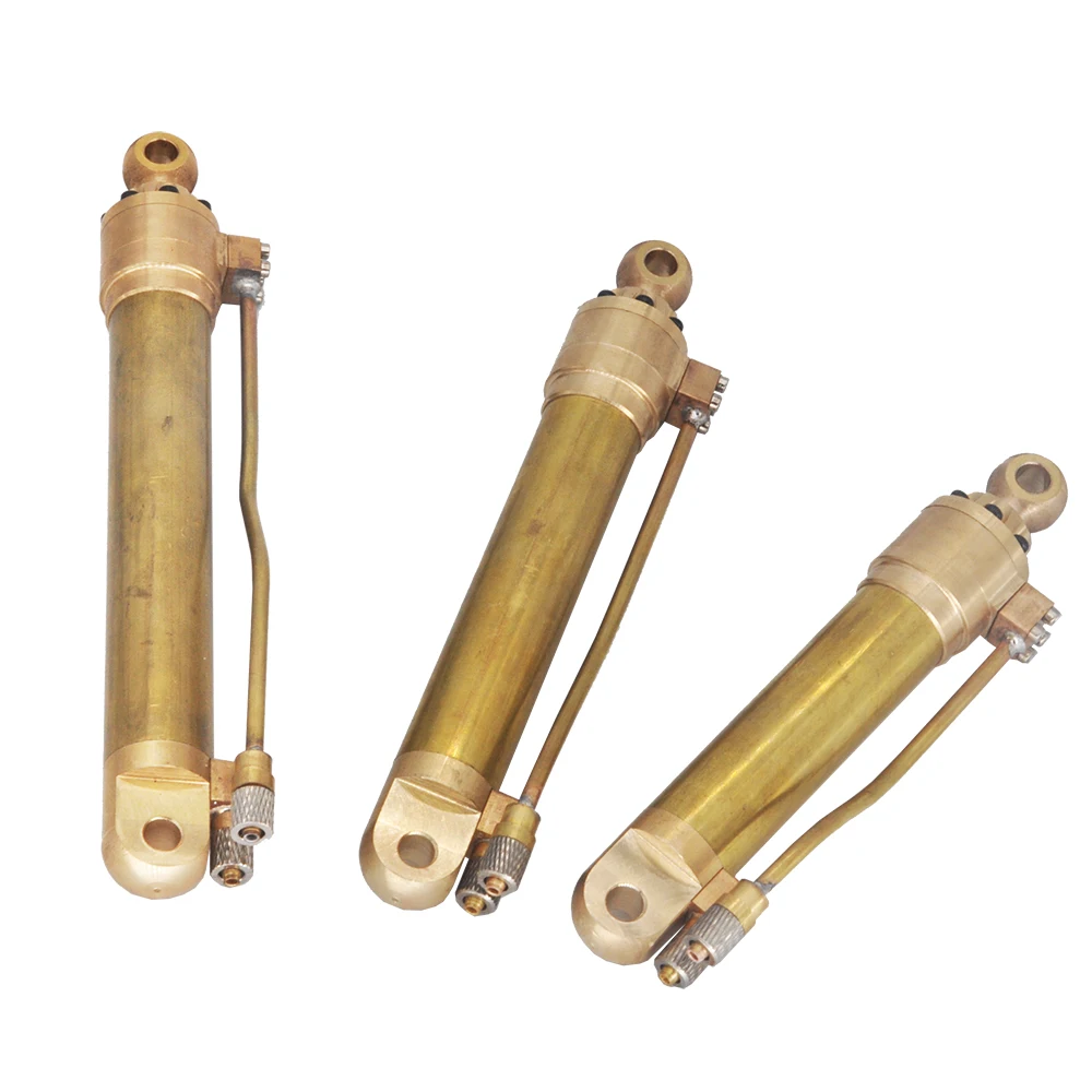 OD 18mm Hydraulic Brass Oil Cylinder With Flange Joint Copper Pipe 50/70/85/95/110/120/130/140MM Stroke For 1/12 RC Excavator