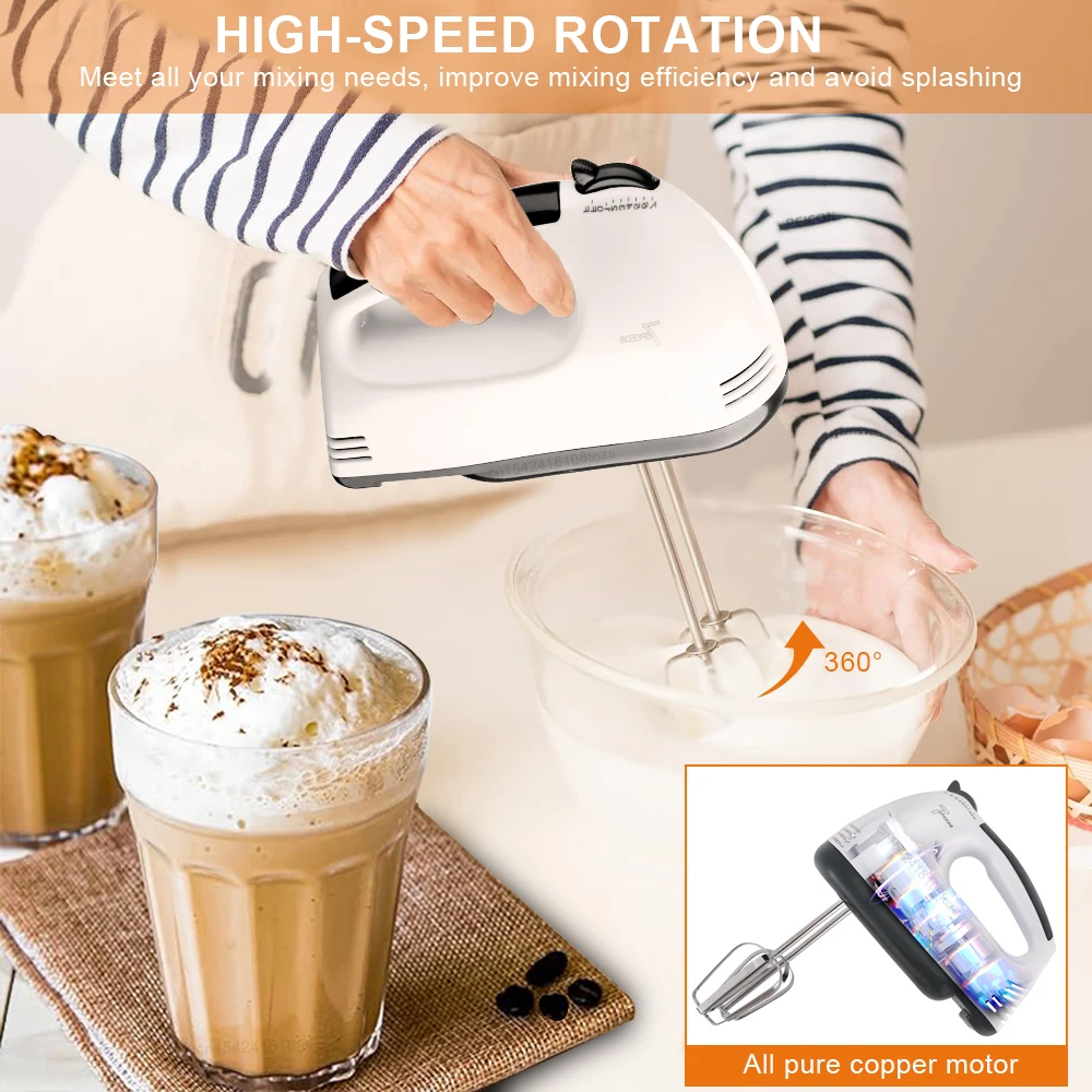 Electric Mixer Machine Cream Pastry Blender Automatic Egg Beater Electric Hand Blender Portable Mixer Blender for Cream Pastry