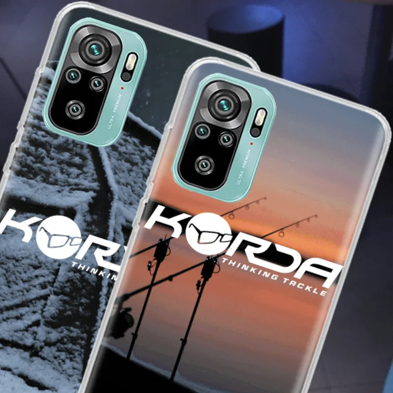 Korda Fishing Tackle Phone Case For Xiaomi Poco X6 X5 X4 F4 GT X3 NFC F6 X7 Pro 5G M5 M5S M4 M3 Mi F5 F3 F2 F1 Clear Cover Coque