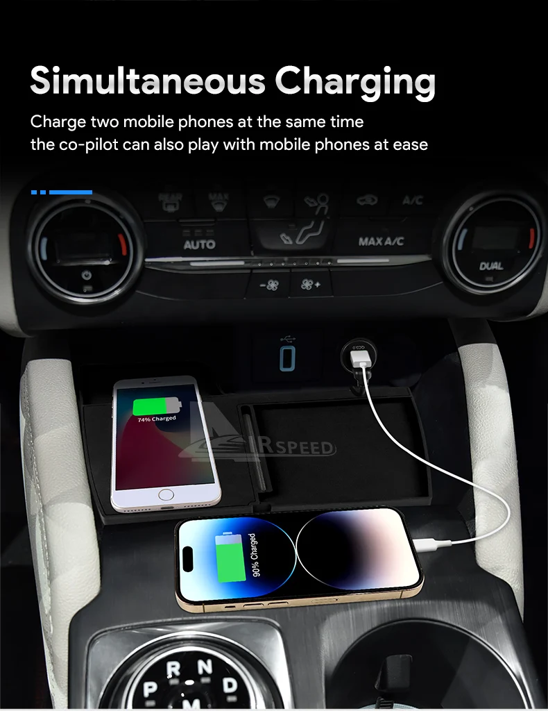 15 W Auto Drahtlose Schnelle Lade Halter Für Ford Focus 2019 2020 2021 2022 2023 Handy Ladegerät Bord Trim zubehör – Detail 4