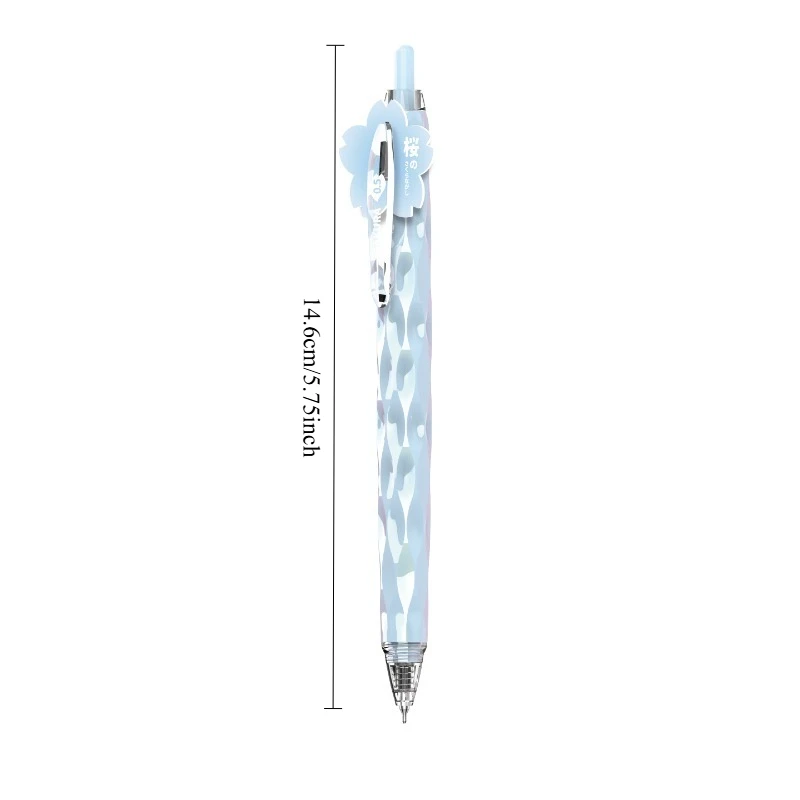 2Pcs Sakura Series Retractable Gel Ink Pens, Plastic, Quick-Drying, 0.5mm Point - Creative Flower Push-Top Writing Pens