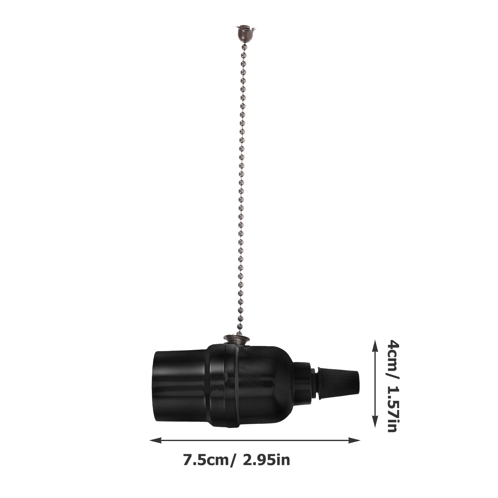 Base de luz de techo, portalámparas de baquelita, accesorio con cremallera y tirador negro