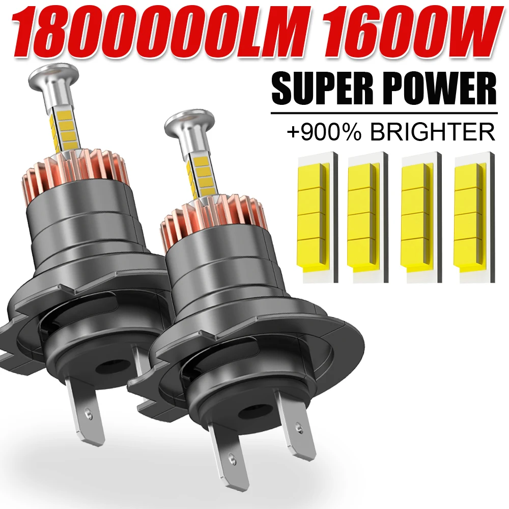 1600 واط 360 H7 LED سيارة العلوي لمبة Canbus 1800000LM ضوء لسيارة توربو حجم صغير H7 LED كشافات 6500 كيلو 12 فولت اللاسلكية