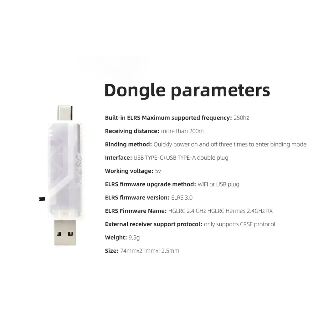 HGLRC C1 500mw ELRS 2.4G Remote Control Wireless Dongle Spart Part