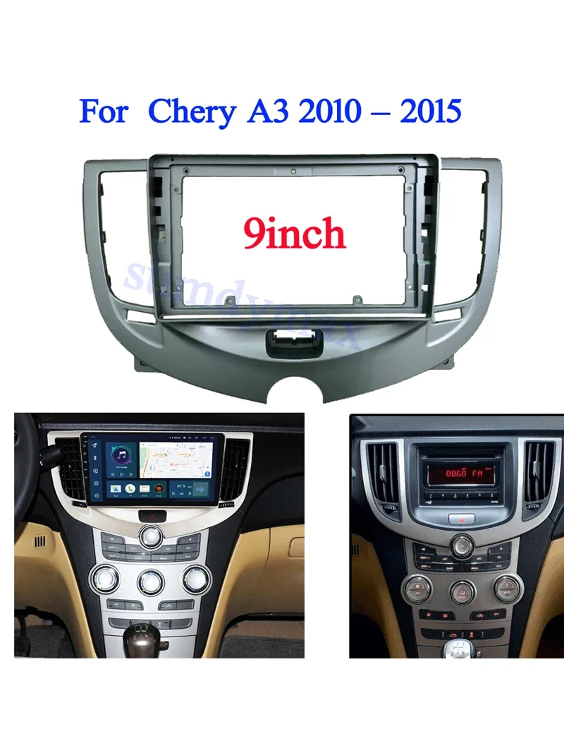 9 inch 2din Car Radio Fascia For Chery A3 2010-2012 big screen android Car Radio Fascia