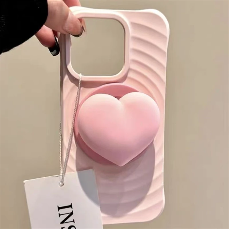 Niedliches Cartoon-Liebesherz für Magsafe Magnetischer Handyhalter für iPhone 17 16 Lustiger Faltbarer Kabelloser Ladehüllenhalter