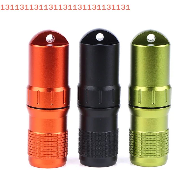 حافظة حبوب محمولة مقاومة للماء EDC كبسولة محكمة الغلق من سبائك الألومنيوم حامل حبوب السفر منظم سلسلة المفاتيح #5