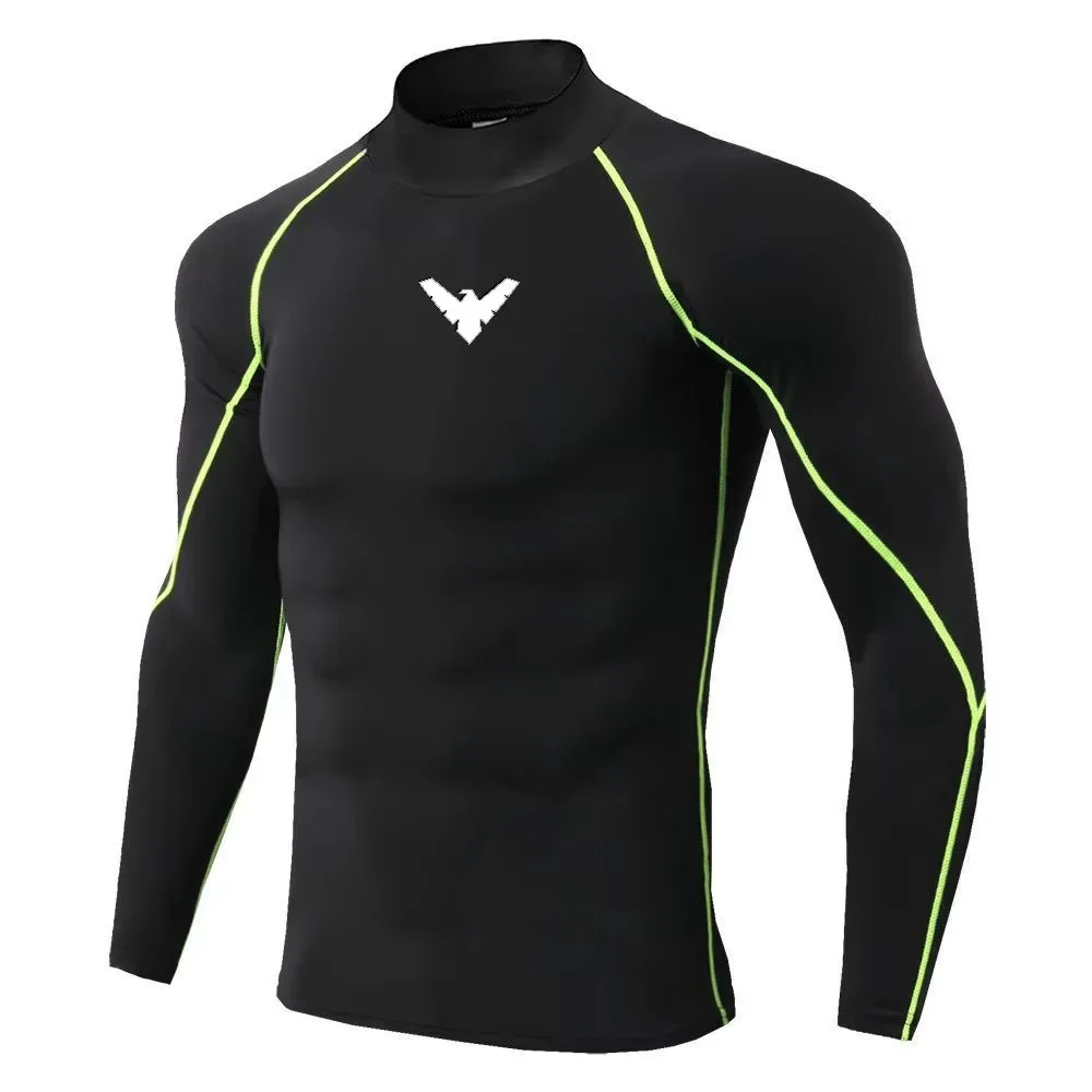 Men Sport T-shirt Quick Dry Bodybuilding Running Shirt Long Sleeve Compression Top Gym T Shirt Men Fitness Tight Men Underwear