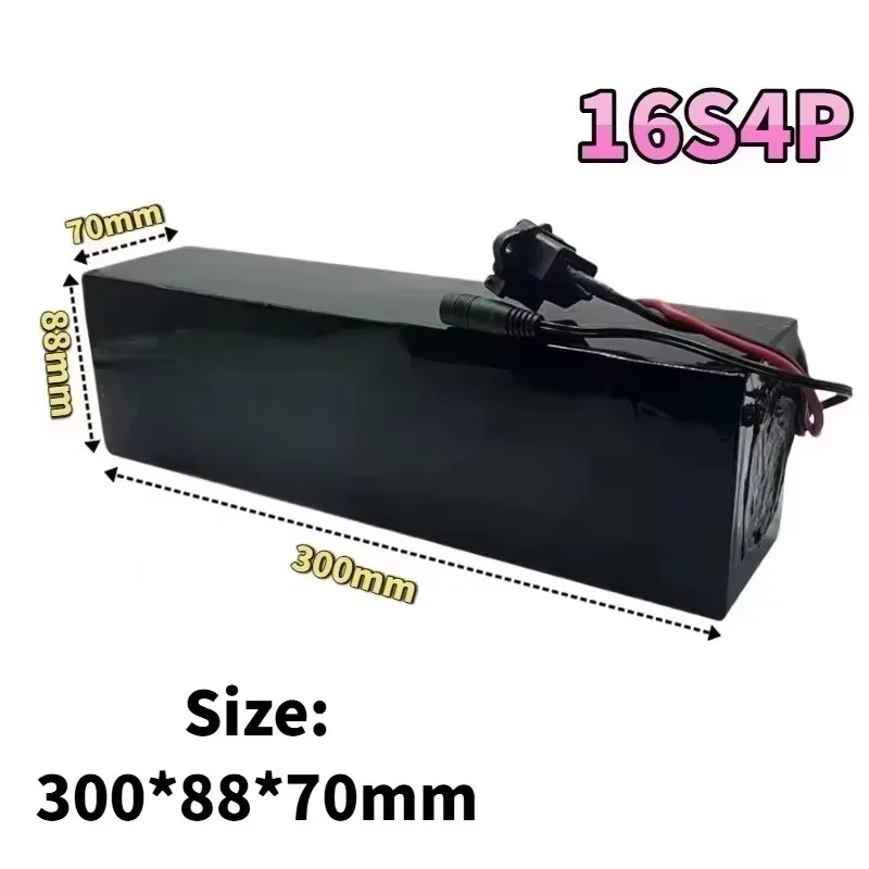 60V 15Ah 16S4P Rechargeable Battery Pack with BMS Protection Board for Outdoor Portable Power Station Power Bank