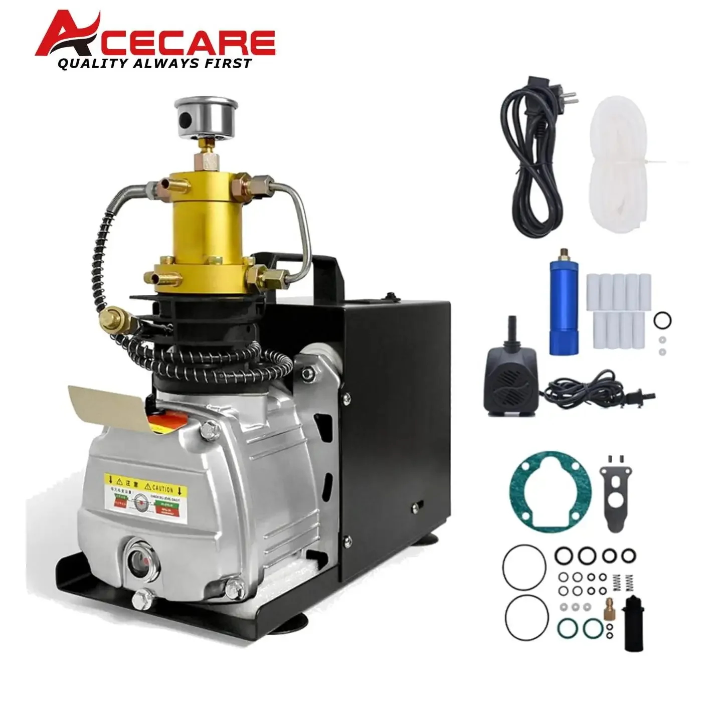 ACECARE TXES031 4500Psi 300Bar PCP ضاغط الهواء الكهربائية ضاغط عالي خزان الغوص ملء 220 فولت/110 فولت