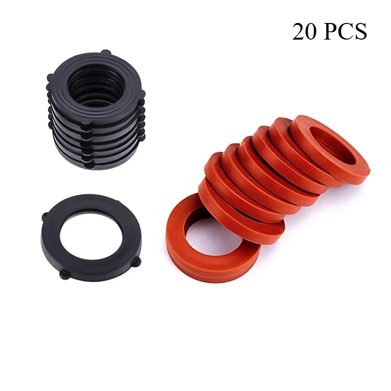 20pcs 3/4 Inch Heavy Duty Garden Hose Water Faucet Washers Silicone Rubber Washers Seals Gasket O-Ring Leak Proof Fittings
