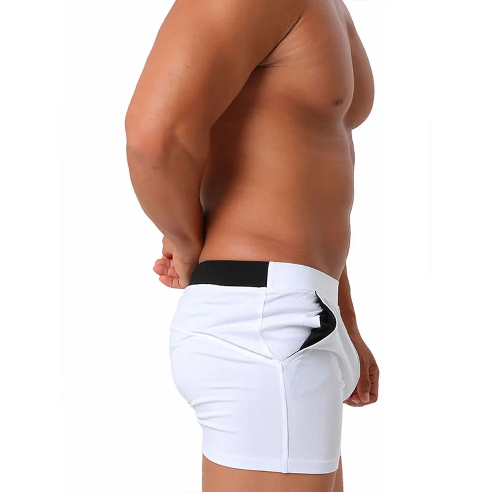 남성 속옷 복서 팬츠 UXH 고품질 남성 속옷 반바지 브랜드 게이 남성 복서 홈 슬립웨어 스포츠 반바지