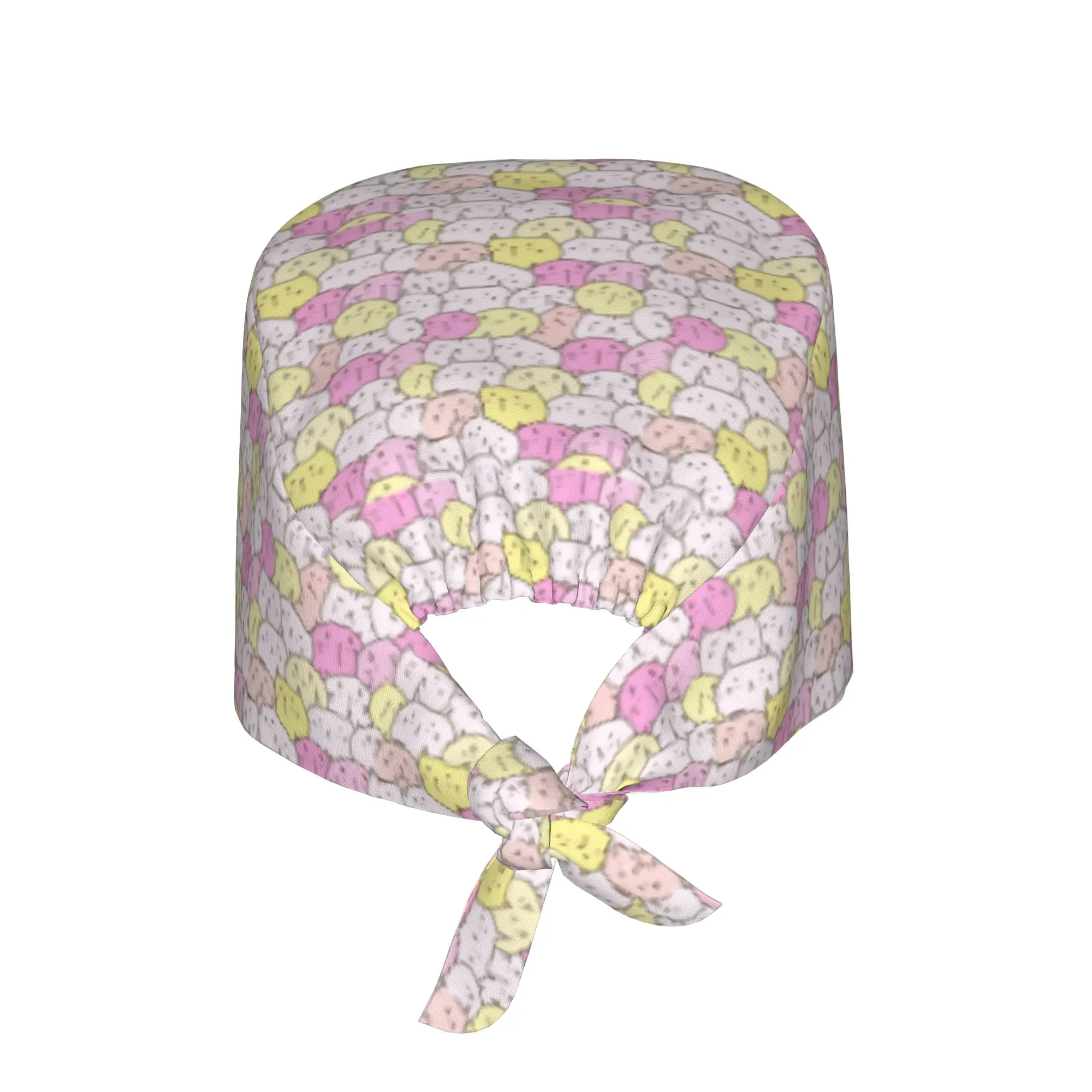 Colourful Creative Cat Printed Cleaning Working Cap Comfortable Unisex  Scrub Cap Surgicals Hat Nurse Scrubs Hat For Dentist
