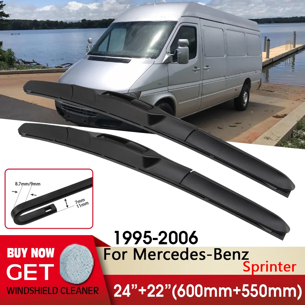 

Car Wiper Front Wiper Blade 24"+22" For Mercedes-Benz Sprinter 1995-2006 Fit U Hook Arm Windshield Windscreen Front Window