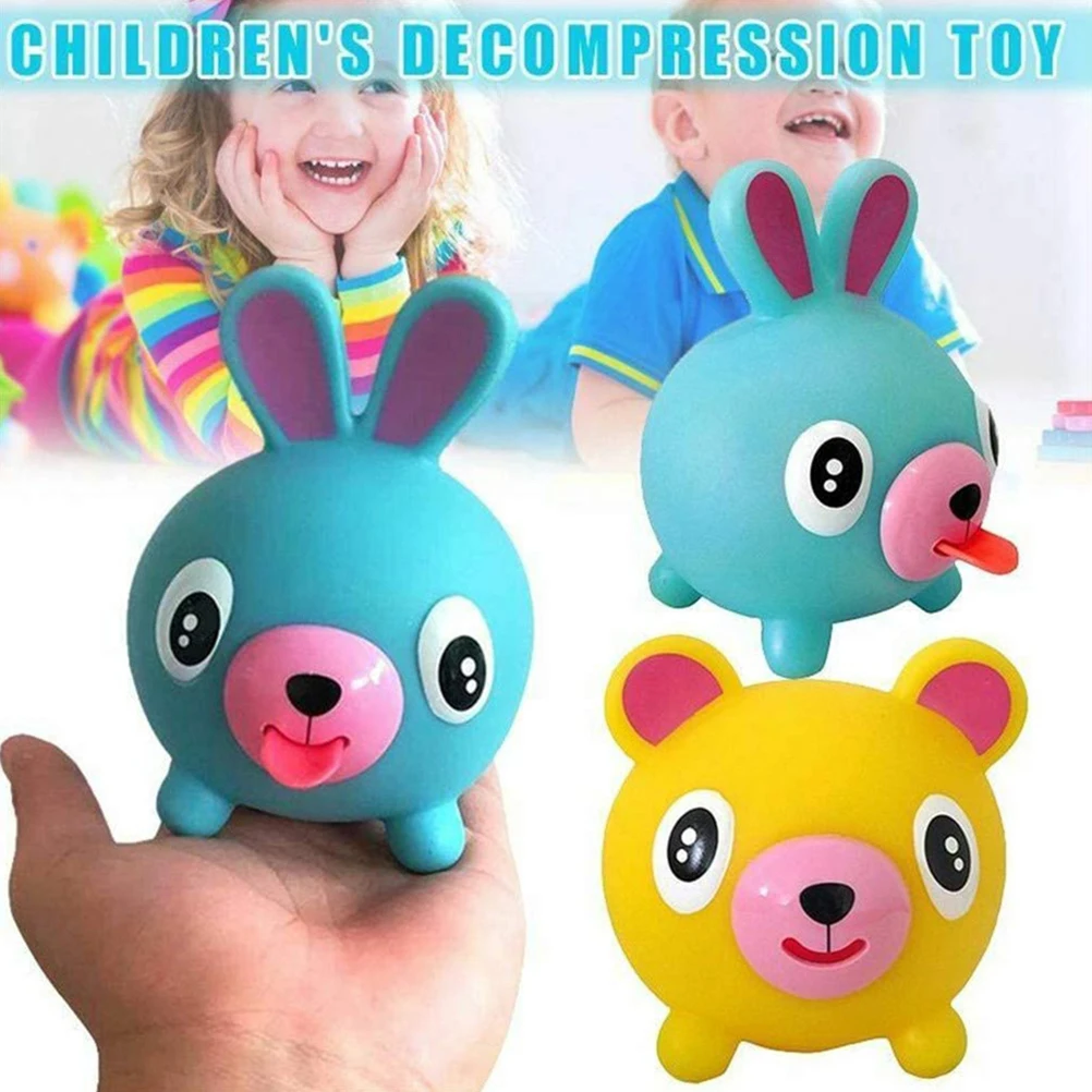 Soft Ball  Talking Animal Ball Talking Animal Ball PVC Tongue Out Stress Relieve Soft Ball  Kids' Gifts