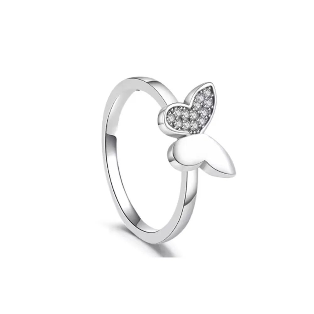Women's Pink & Blue Bowknot Butterfly Ring