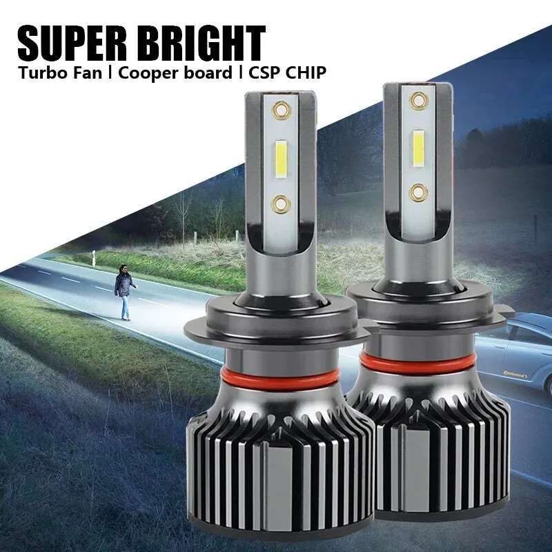 

2pcs H7 H4 LED Headlight CSP Chip H11 H9 H8 H1 HB3 9005 HB4 9006 LED Lights For Car 12V 6000K Hight Low Beam Auto Lamp Bulb