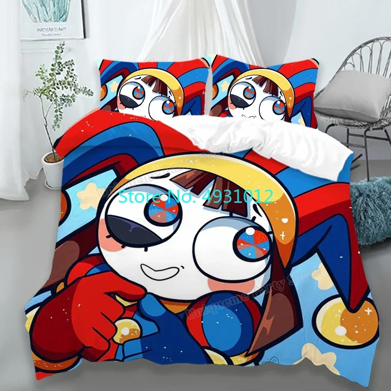 Anime The Amazing Digital Circus Child Bedding Set Pillowcase Bedclothes Decor 3D Print Kids Boy Girl Quilt Duvet Cover Gift