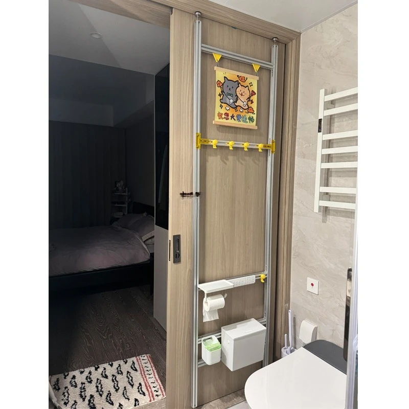 Rear towel bar, bathroom, no punching towel rack, integrated storage rack, indomitable bath towel rack