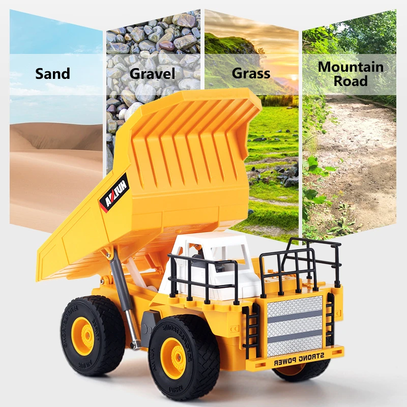 Huina 1517 1:24 wywrotka 2.4G pilot urządzenie inżynieryjne 6-Way Transporter zabawki dla dzieci piaskowy samochód dla chłopców prezenty