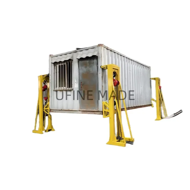 Simple structure manual rocker stabilizing support device, suitable for logistics containers