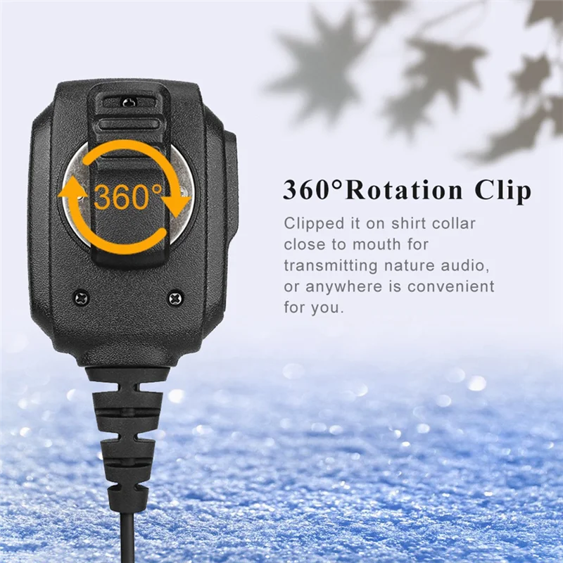 A40Z-RETEVIS Microphone Walkie Talkie Talkie Tangent Mic Shoulder Speaker PTT For Baofeng UV-5R UV82 RT622 (2 PCS)