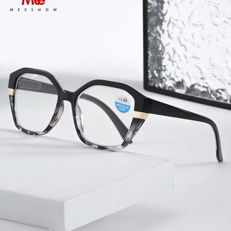 Meeshow New Design Reading glasses Women Fashion presbyopia Anti blue Light Reader 53mm Big Design Brazil Stylish Eyeglasses