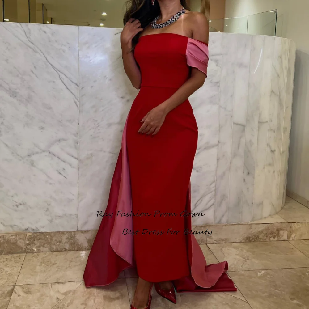 

Ray Fashion Mermaid Prom Dress Off The Shoulder With Tiered Ruffle For Women Formal Occasion Gowns فساتين سهرة Saudi Arabia