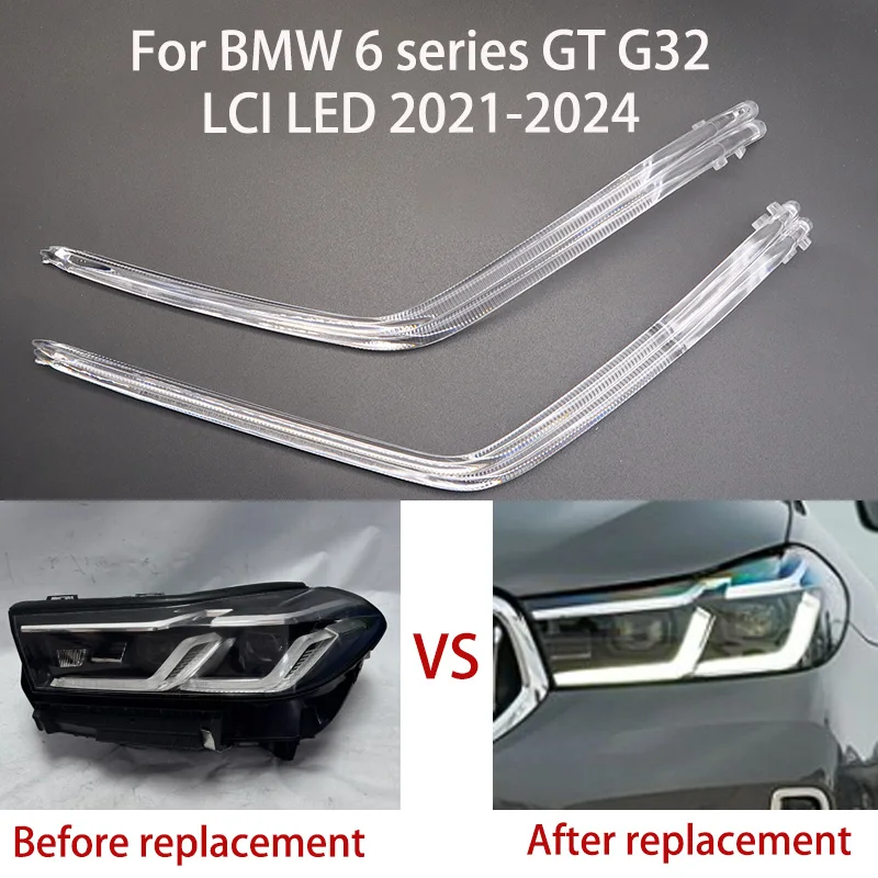 

FOR BMW 6 Series GT G32 LCI LED 2021-2024 Daytime Running Light Car DRL Light Guide Tube Headlight Angel Eyes Light Guide Strips