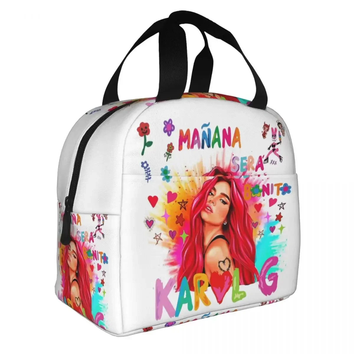 Karol G Bichota Music Singer Insulated Lunch Bags Cooler Bag Meal Container Leakproof Tote Lunch Box Food Bag School Travel