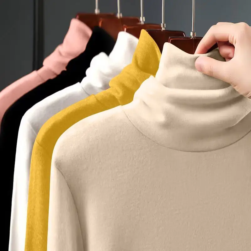 

Женская термоодежда, флисовая нижняя рубашка с ворсовым воротником, женские осенние утепленные футболки, модное тонкое термобелье, пуловеры