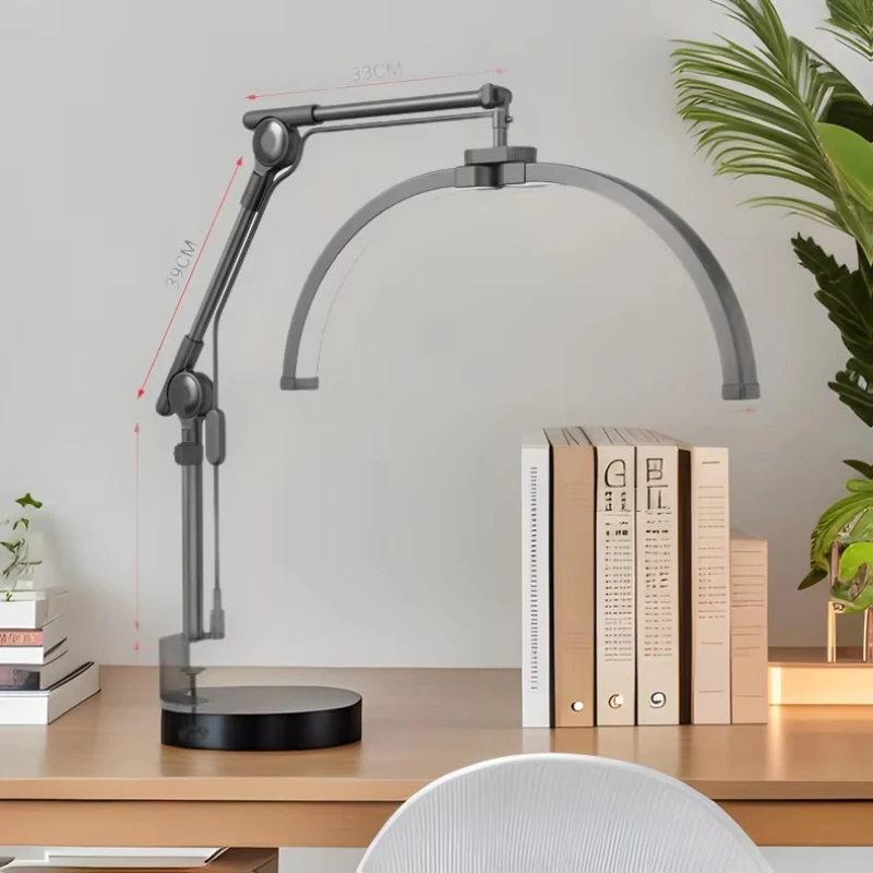 22-Inch foldable adjustable U-shaped filling light robotic arm LED eye protection light, half moon light, suitable for desktop