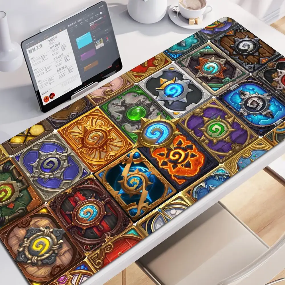 

Hot selling item Hearthstone electronic sports Locking edge Gamer Large HD Print Computer Desk Locking Edge Keyboard Mouse Pad