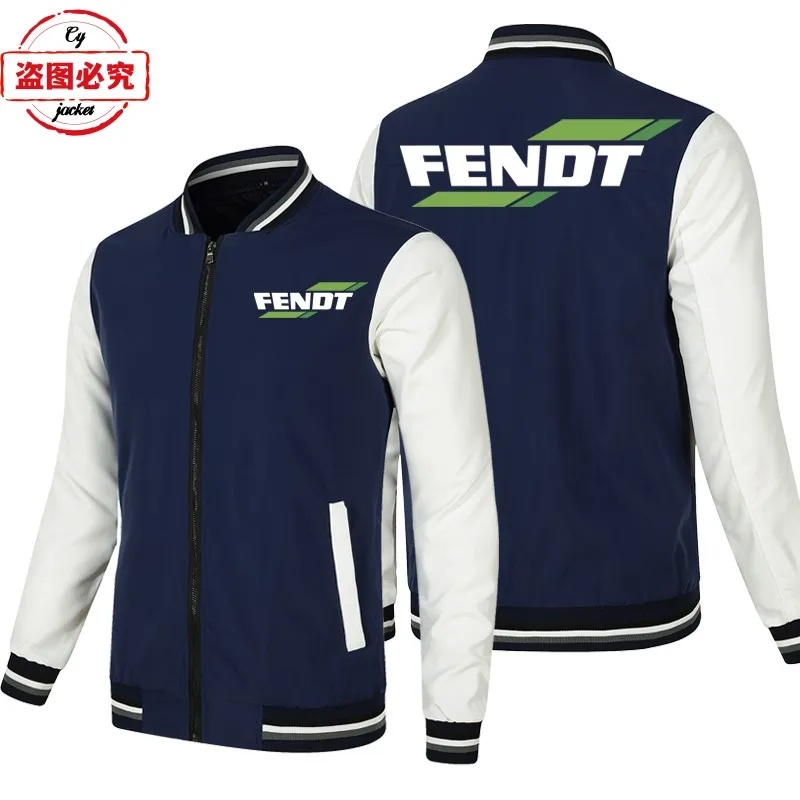 Fente tractor LOGO work clothes jacket loose long-sleeved men's color matching top baseball jacket group clothes