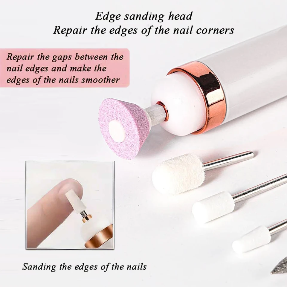YIKOOLIN Lima de Uñas Portátil Eléctrica Taladro de Uñas con 4 Velocidades Cortador de Cutículas a Batería Herramientas de Manicura y Pedicura 3