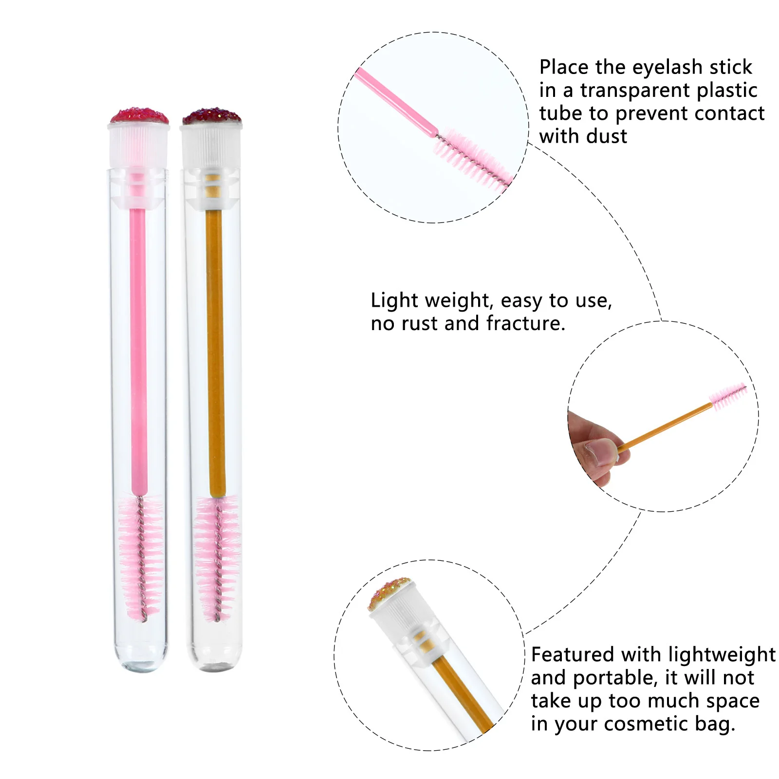 10 stks Wimperborstel Buis Lege Mascara Container Draagbaar Voor Wenkbrauw Kleurstof Crème Kleine Make-up Applicator