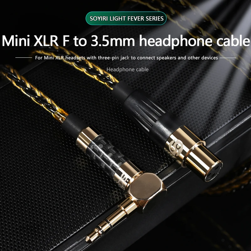 SOYIRI 3.5mm to mini XLR master audio jack for AKGK181K702K371K553K240 Baiyaya Power DT1990/1770pro headphone upgrade cable