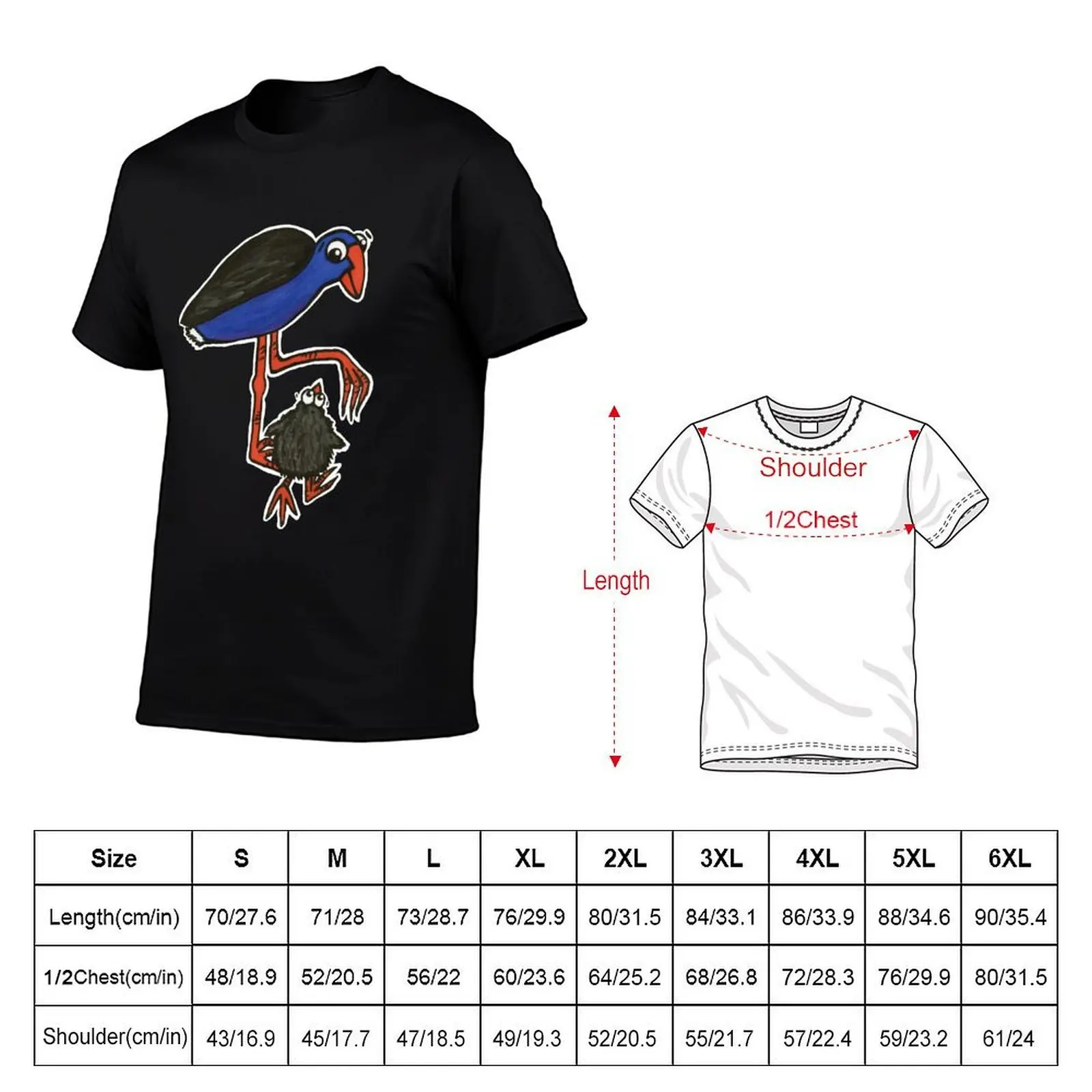 Cute NZ Pukeko - clock ft. Te Reo Maori numbers T-Shirt t shirt for man t shirt personalised anime t shirts oversize T-shirt