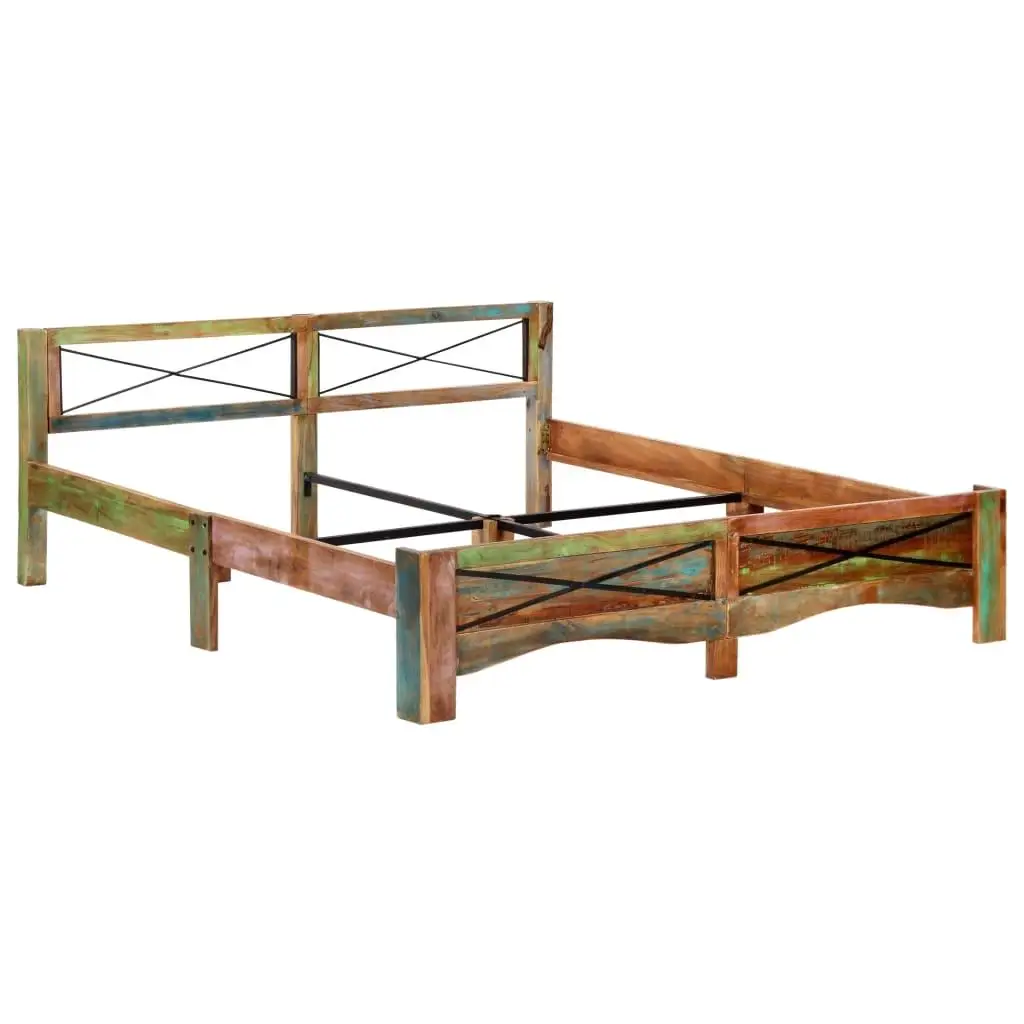 Solid Reclaimed Wood Bed Frame 70.9x78.7 - Durable & Stylish Design (Mattress Not Included)