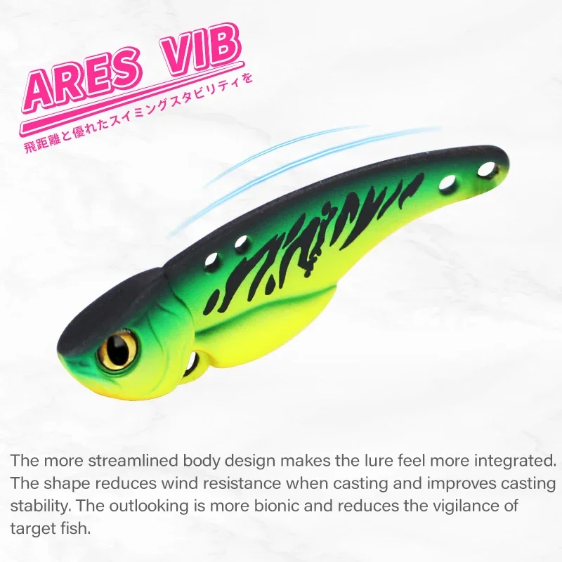 TSURINOYA VIB ARES-A – Señuelo duro metal anzuelo triple - imagen 3