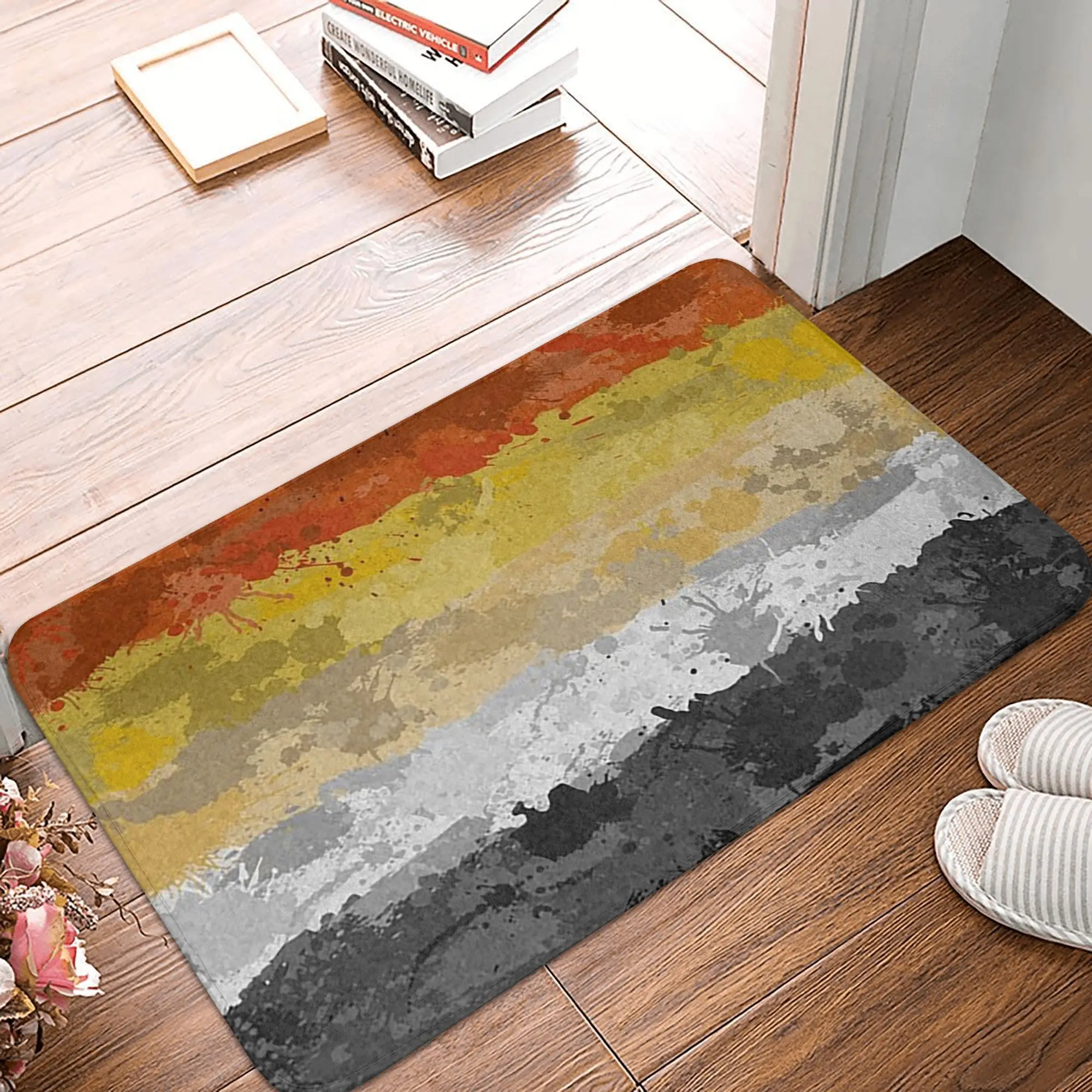 Bear Paint Splatter Flag Anti-slip Doormat Floor Mat Antiwear Carpet Rug for Kitchen Entrance Home Living room Footpad Mats