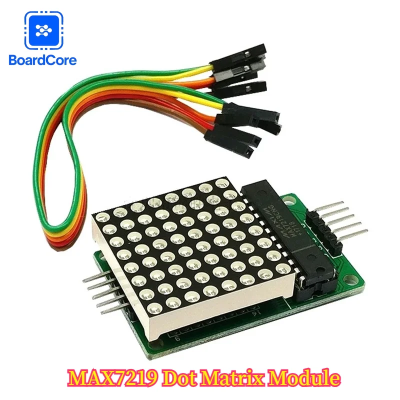 Módulo de Matriz de Puntos MAX7219, Pantalla LED de Matriz 8x8, Módulo de Control MCU para Arduino, Interfaz de Entrada/Salida de 5V, Cátodo Común