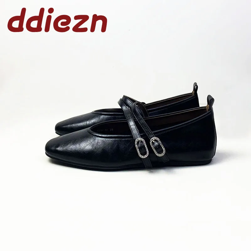 الإناث الارتفاع زيادة الأحذية ماري جينس أحذية مسطحة للنساء موضة ساحة تو مشبك حزام السيدات لوليتا أحذية سيدة #3