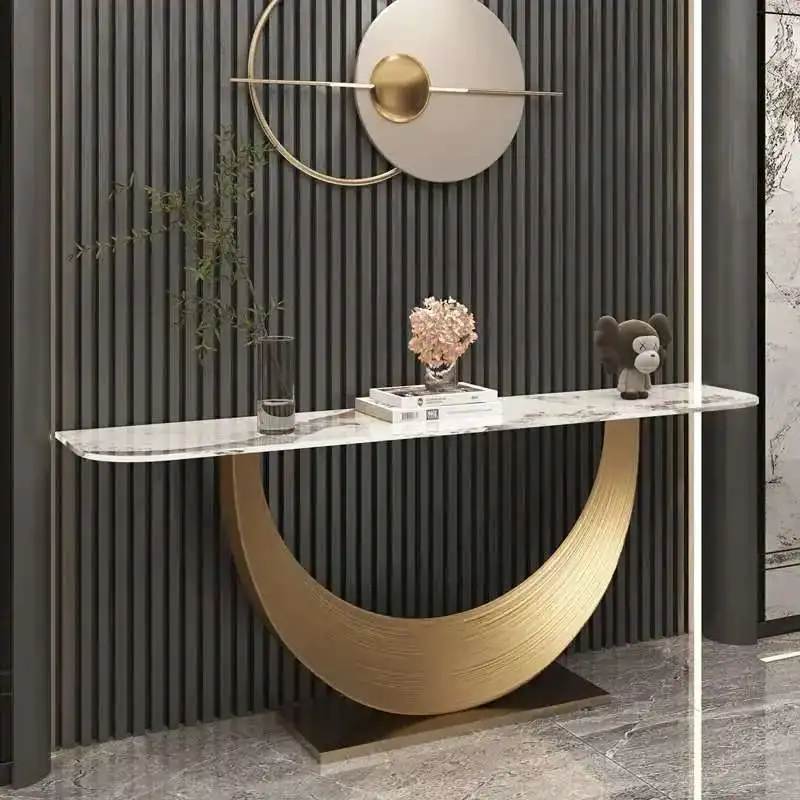 

Nordic Modern Console Table Midcentry Metal Lobby Entrance Console Table Luxury Hallway Tisch Wohnzimer Living Room Furniture