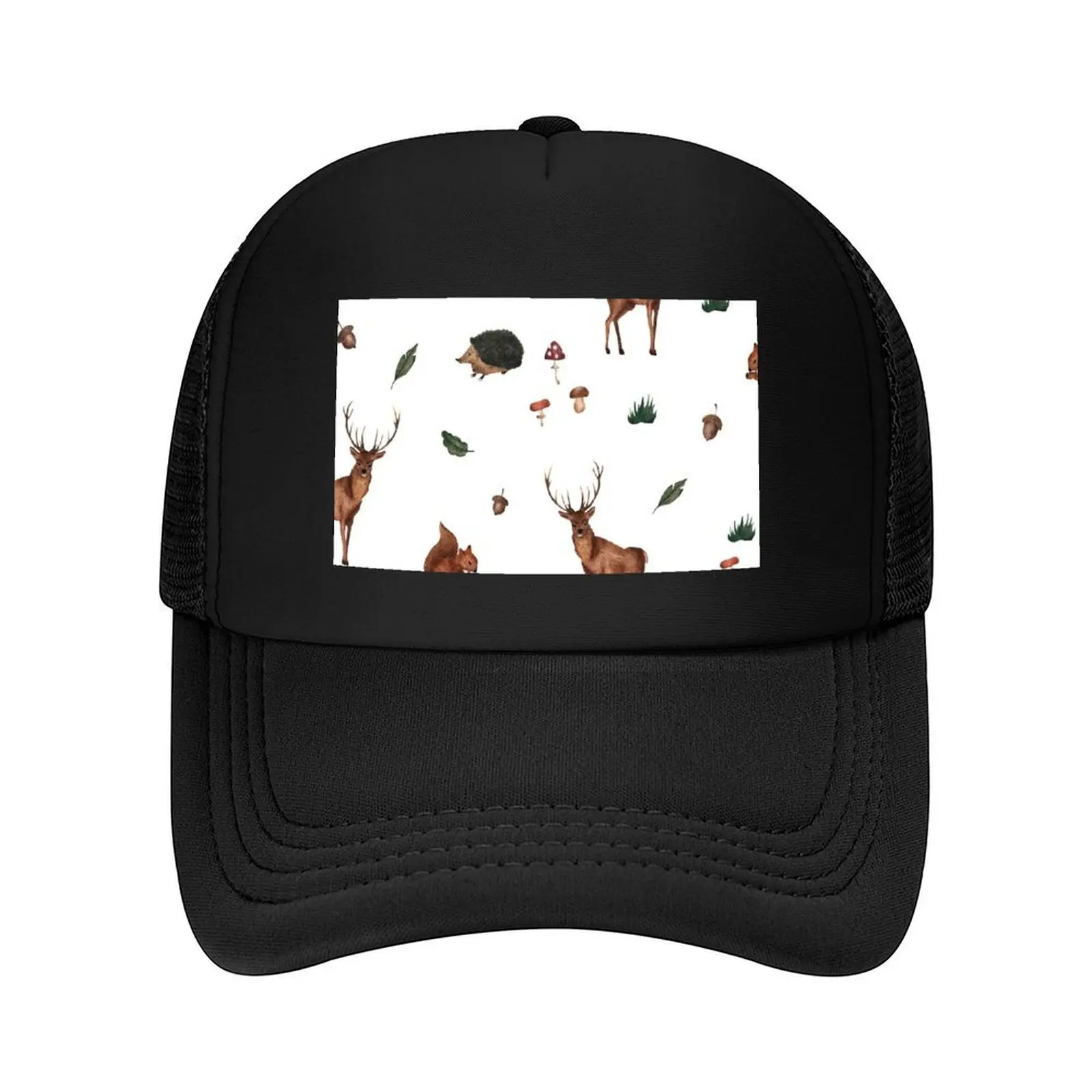 

Forest Animals Background Pattern Design - Beautiful Soft Whimsical Wallpaper Style Art Baseball Cap