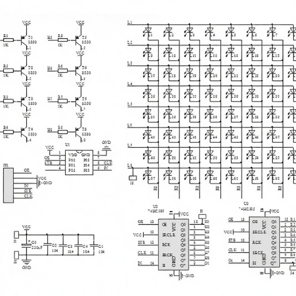 16x16 LED Matrix Soldering Practice Kit Electronic SMT Skill Training Board DIY Project Learning Components Surface Mount