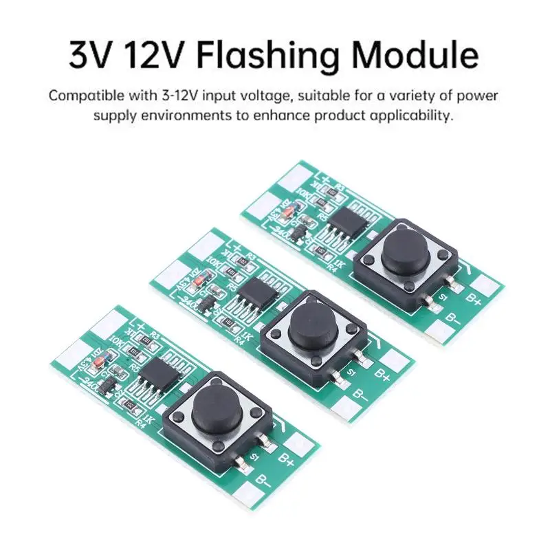 LED Flashing Module DC3V 12V Lighting Control Board 1 3Pcs Car Flasher Circuit for Automotive Signal Light Modification