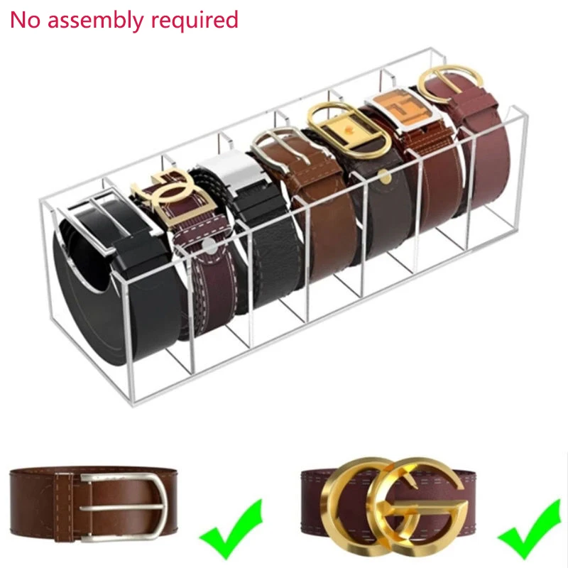 

Acrylic belt storage box transparent five-grid multi-grid storage belt box for home counter jewelry display without assembly