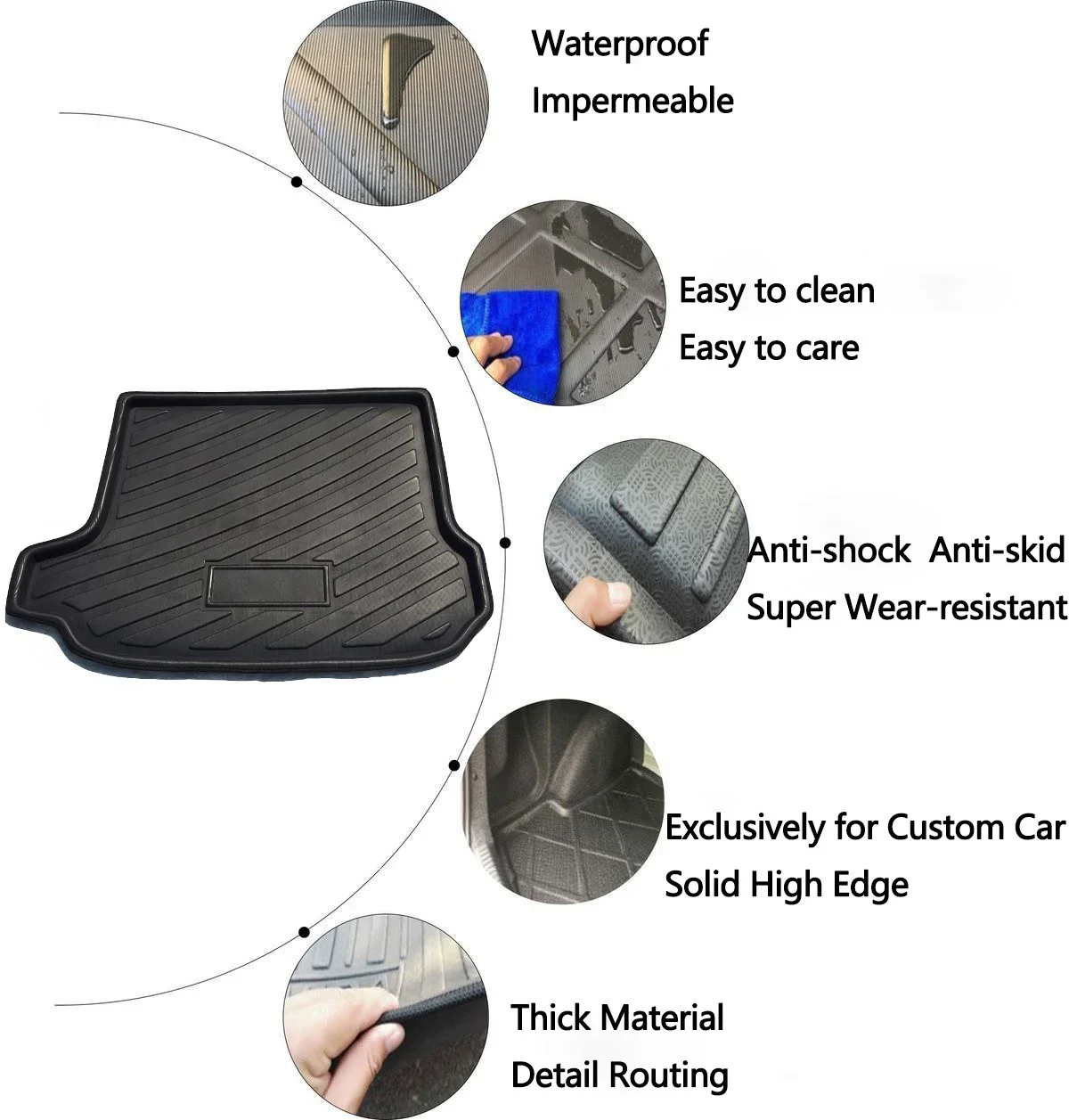 Caixa de carga traseira para lynk & co 01 cx11 2017 ~ 2023 tapetes tronco do carro acessórios almofada bagagem piso eva tapete protetor 2021 2022