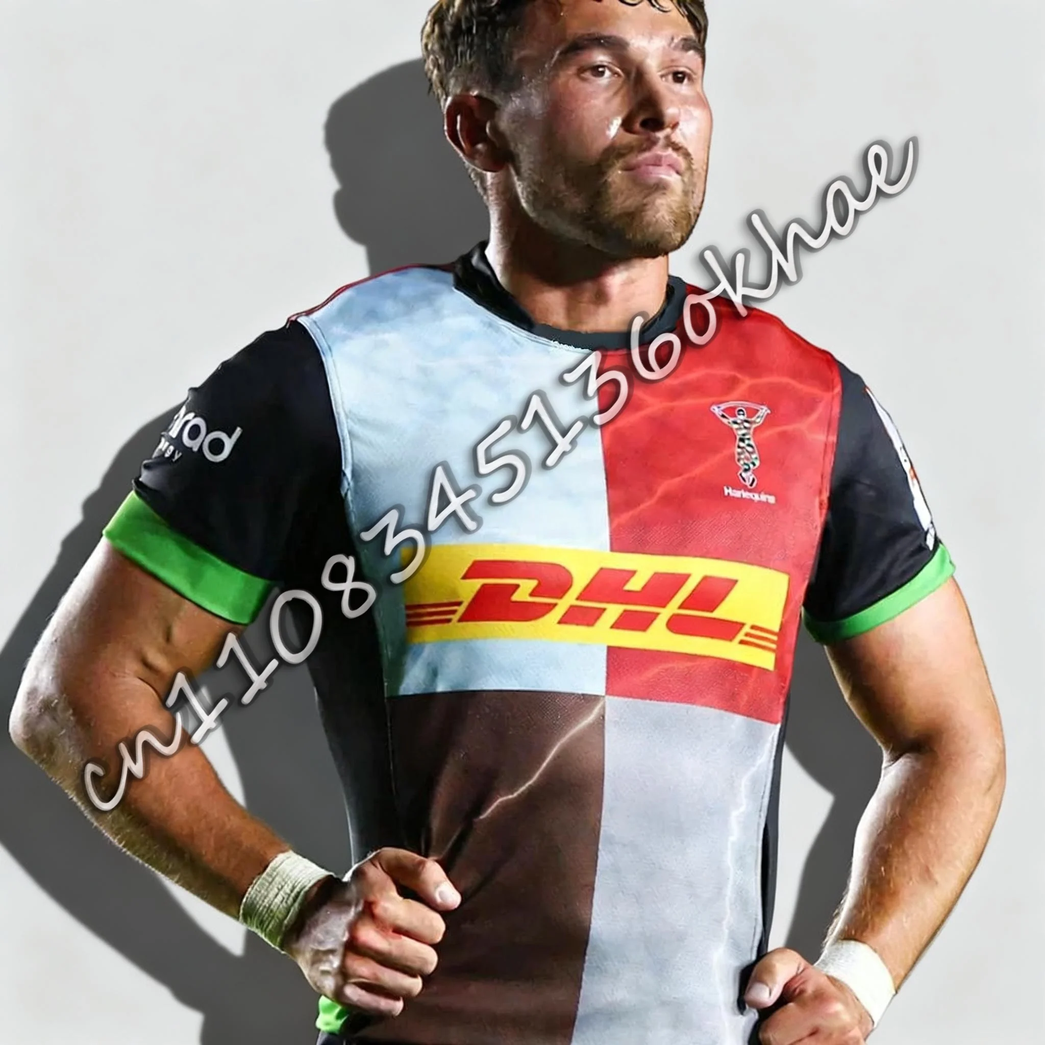 

Новинка 2026: Мужская и детская домашняя футболка для регби England Harlequins, быстросохнущая, для тренировок и фанатов